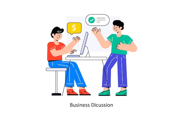 Vector business discussion flat style design vector illustration stock illustration