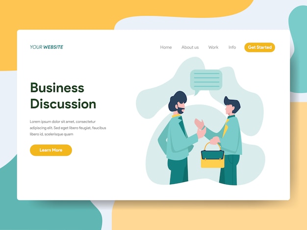 Vector business discussion for website page