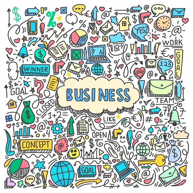 Business doodle pattern