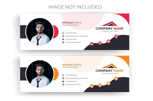 business E-mail signature or Facebook cover design template