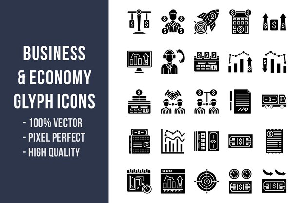 Business Economy Glyph Icons