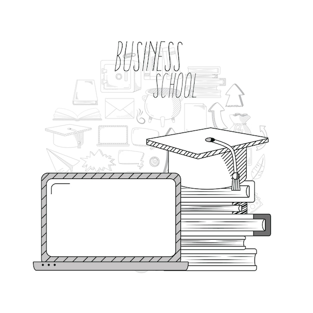 Vector business and education doodles hand draw