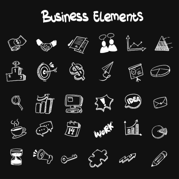 Vector business elements set