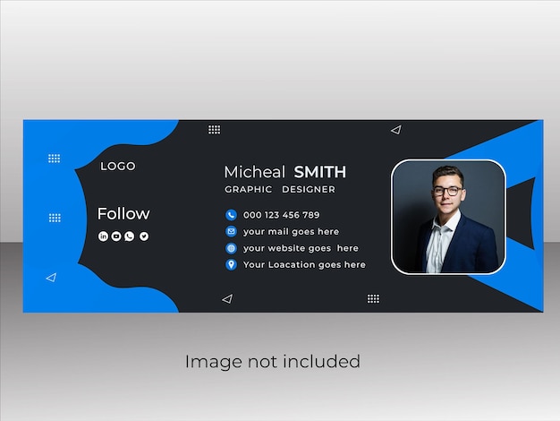비즈니스 이메일 서명 카드 템플릿 소셜 미디어 표지 디자인