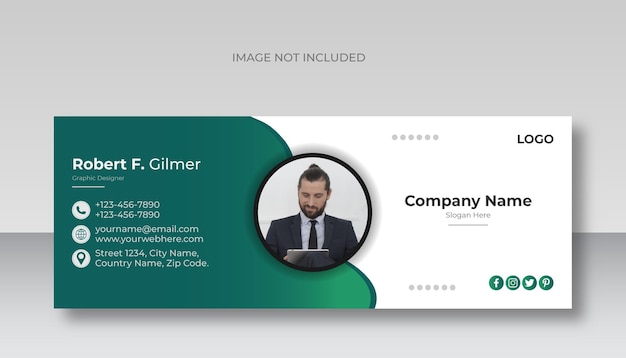비즈니스 이메일 서명 및 이메일 바닥글 개인 소셜 미디어 표지 디자인