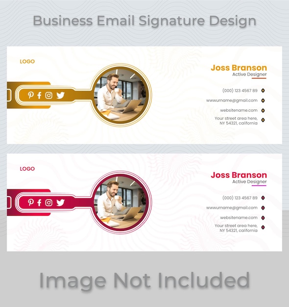 Business email signature design email signature or email footer and personal social media poster