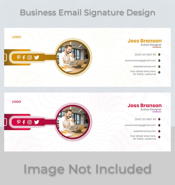 Business Email Signature Design Email signature or email footer and personal social media Poster