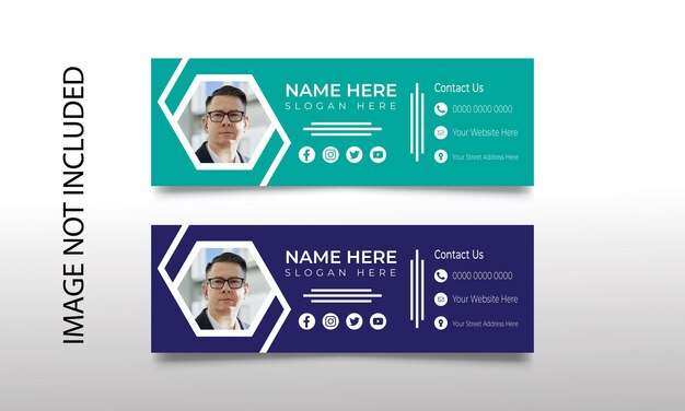 Vector business email signature design sjabloon nieuwe vector sjabloon banner ontwerp