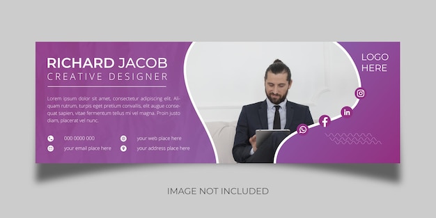 Business email signature and Facebook cover design