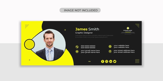 Business email signature template design or email footer and Facebook cover template design