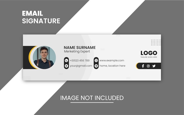 Business email signature template design or email footer and personal social media cover