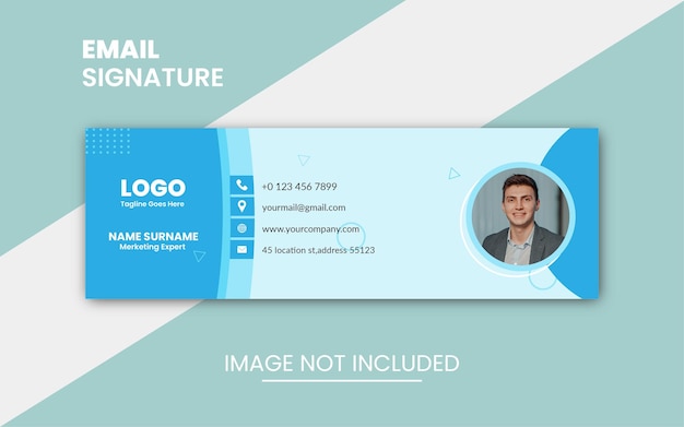 Business email signature template design or email footer and personal social media cover