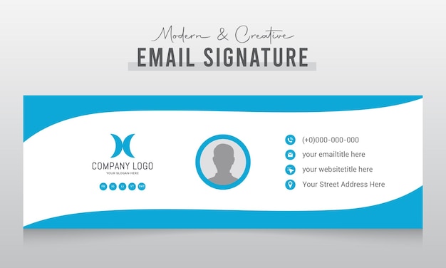 Business email signature template design or email footer and personal social media cover