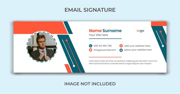 Дизайн шаблона подписи деловой электронной почты или личного баннера в социальных сетях