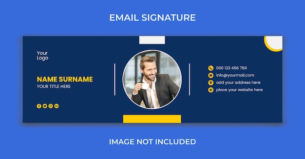 비즈니스 이메일 서명 템플릿 또는 개인 소셜 미디어 표지 배너 디자인