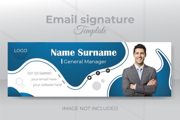 Шаблон подписи для деловой электронной почты или личная обложка в социальных сетях