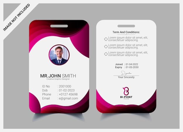 Business employee id card design template