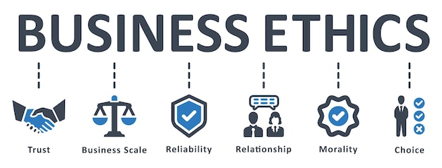 Business ethics infographic template design with icons vector illustration business concept