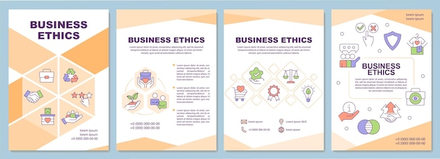 Business ethics orange brochure template