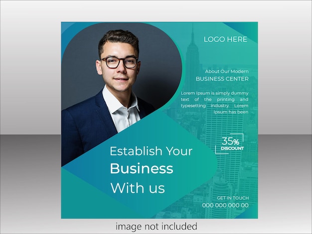 Vector business event corporate social media post template