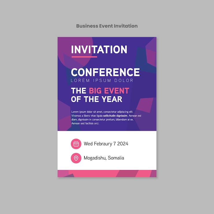 Vector business event invitation