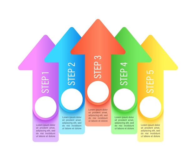 ベクトル 事業拡大インフォグラフィックチャートデザインテンプレート。フランチャイズ。空白のコピースペースを持つ抽象的なベクトルインフォチャート。 5ステップシーケンスの説明用グラフィック。ビジュアルデータプレゼンテーション