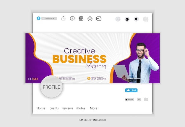 Business facebook cover flat vector tamplate