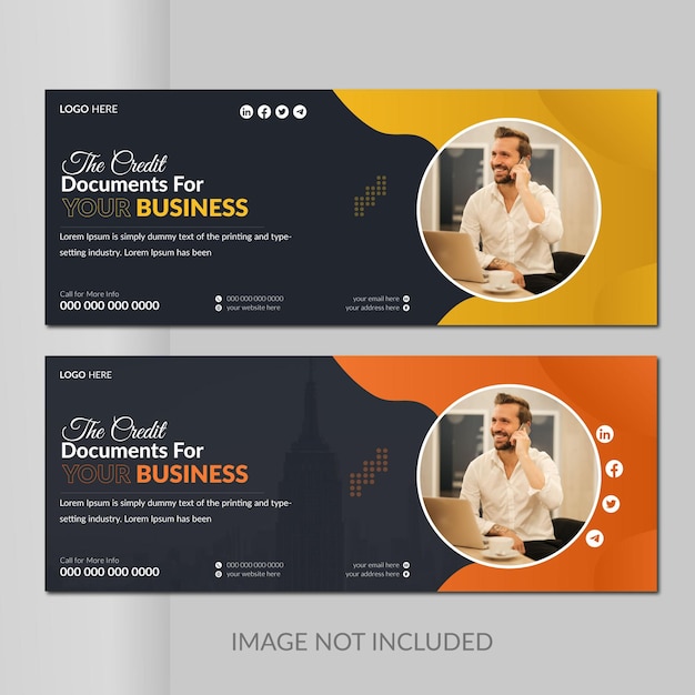 Business Facebook cover page design template vector file design template