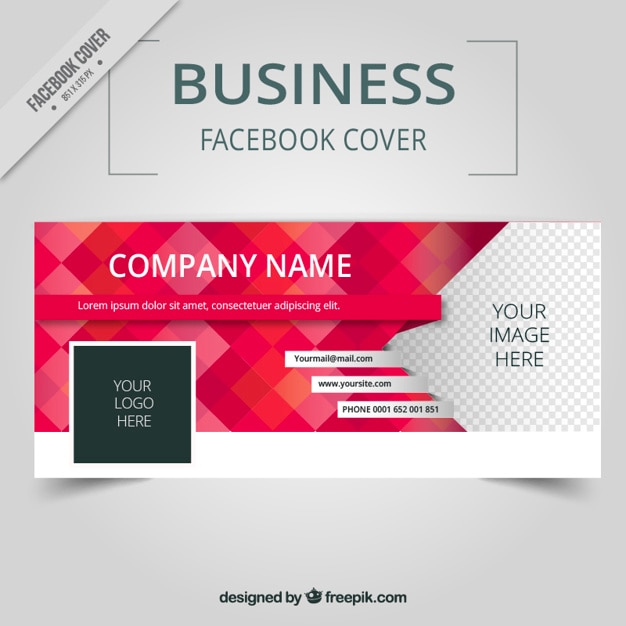 Business facebook cover with squares