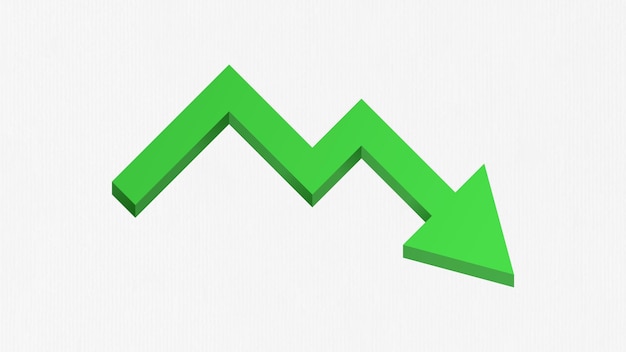 事業失敗による成長矢印は下向き