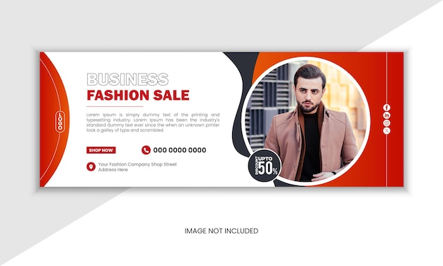 Business Fashion Sale facebook cover design template