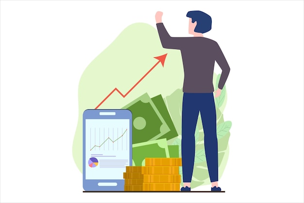 business finance flat design illustration