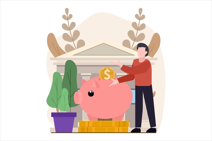 Vector business finance flat design illustration
