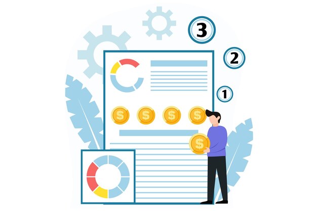 Illustrazione di design piatto finanza aziendale