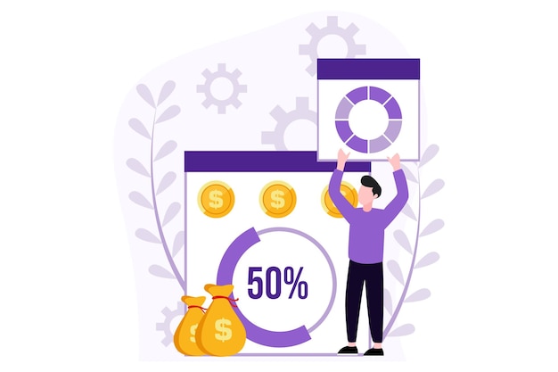 Illustrazione di design piatto finanza aziendale