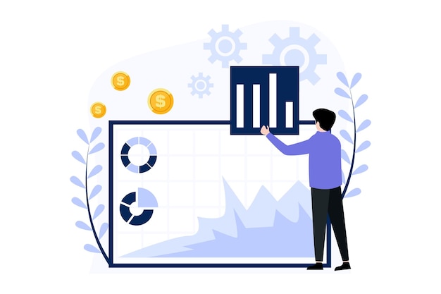 Illustrazione di design piatto finanza aziendale