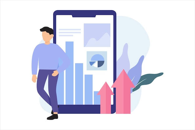 business finance flat illustration design