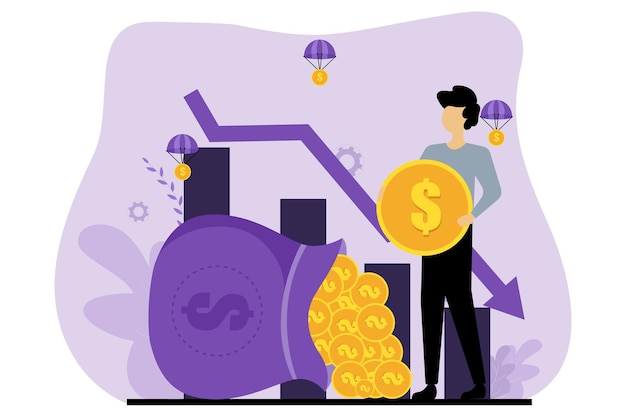 Business Finance Flat Ontwerp Illustratie