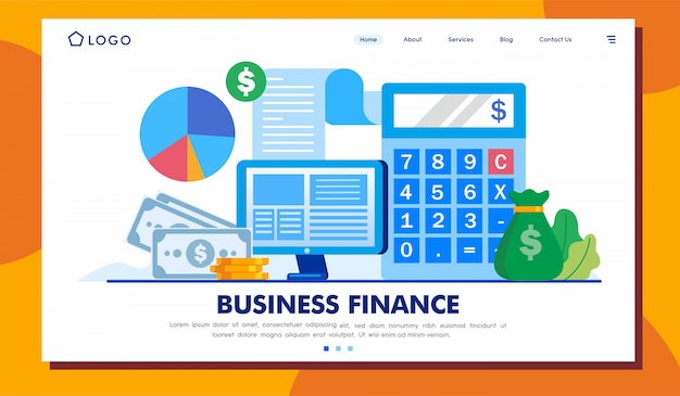 business finance landing page website ilustration template 