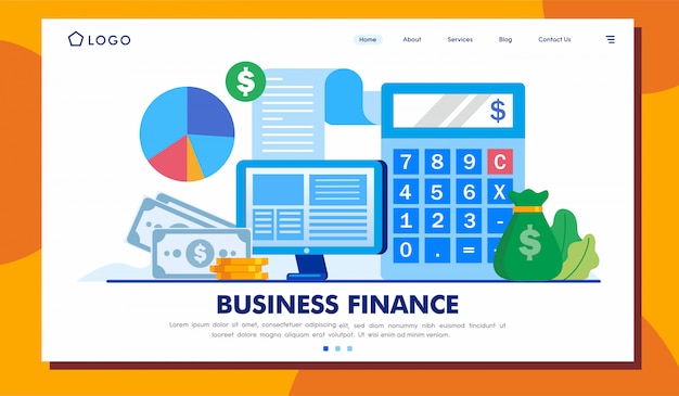 Business finance landing page website ilustration template