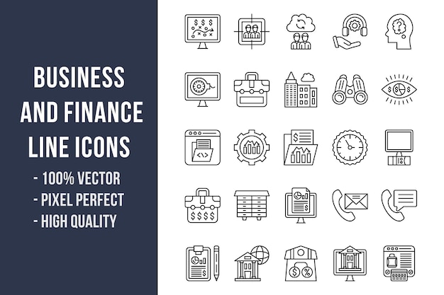 Business and Finance Line Icons