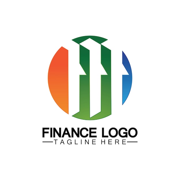 Finanza aziendale e logo di marketing disegno di illustrazione vettoriale
