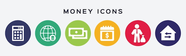 Business finance and money icon set