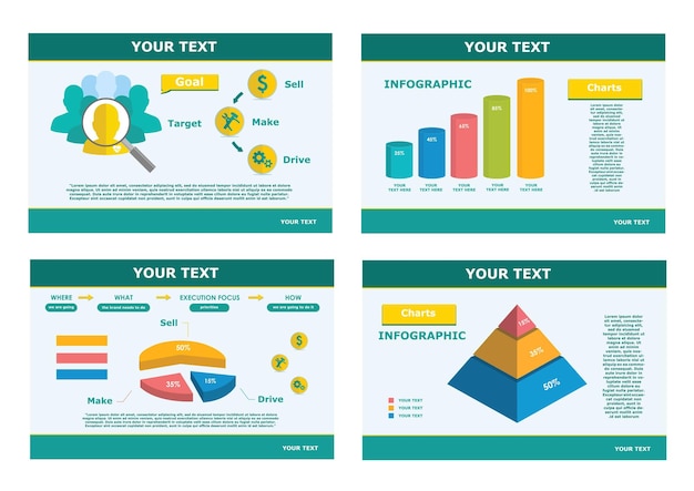 Vector business finance professional presentation slides infographic design elements template vector