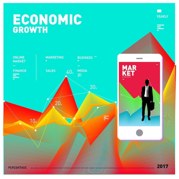 Pagina e manifesto grafico di vettore di affari e finanza