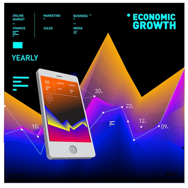 Business and finance vector graphic poster and page