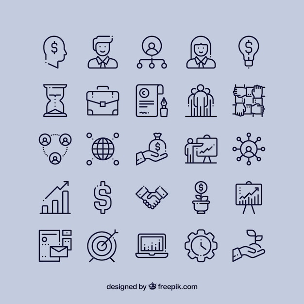 business financial icons set