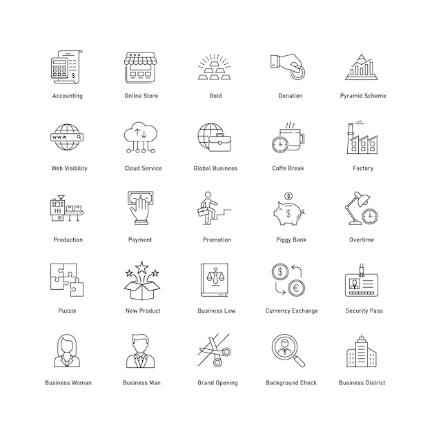 Business and Financial Management Vector Icon Pack