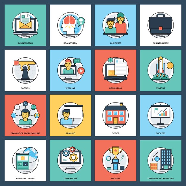  business flat icons pack 