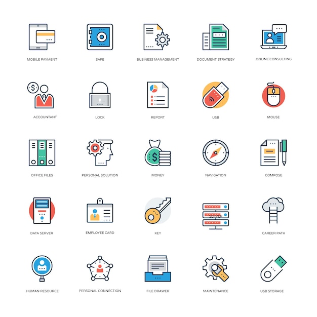 Business Flat Icons Set